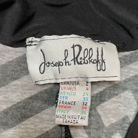 Joseph Ribkoff Long Sleeve Zip Up Shirt Abstract Size 2 Stretch Top Blouse - Picture 3 of 8